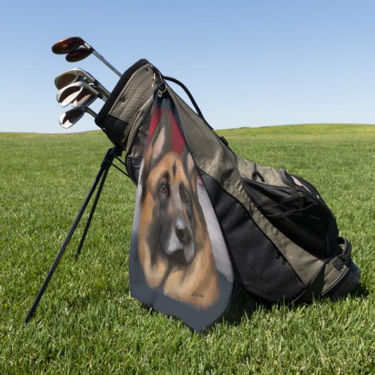 Duitse Herder Golfhanddoek (Groen)