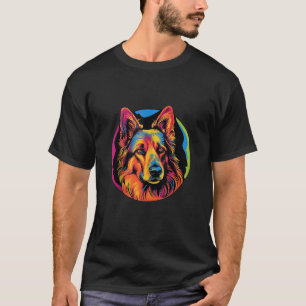 Duitse herder grappig hond Pop kunst huisdier lief T-shirt