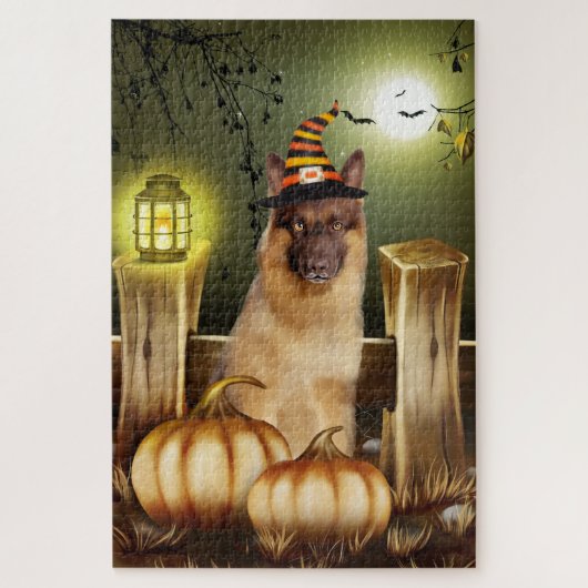 Duitse herder Halloween puzzel (Verticaal)