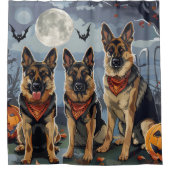 Duitse herder Halloween Spooky Douchegordijn (Voorkant)