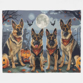 Duitse herder Halloween Spooky Fleece Deken (Voorkant (Horizontaal))