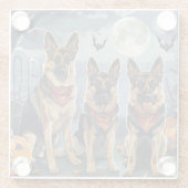 Duitse herder Halloween Spooky Glazen Onderzetter (Achterkant)
