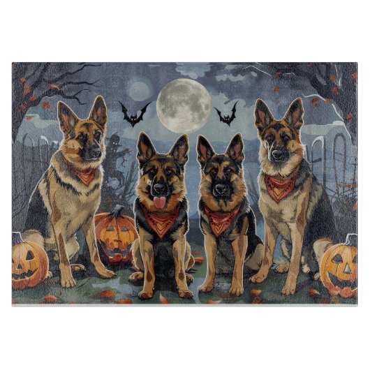 Duitse herder Halloween Spooky Snijplank (Voorkant)