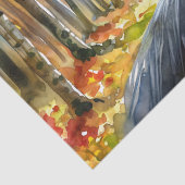 Duitse Herder Herfst Seizoen Waterverf Tissuepapier (Detail)