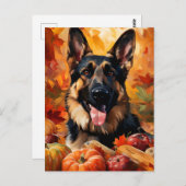 Duitse herder herfst thanksgiving  briefkaart (Voorkant / Achterkant)