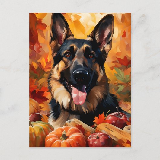 Duitse herder herfst thanksgiving  briefkaart (Voorkant)