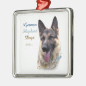 Duitse herder hond beste vriend metalen ornament (Links)
