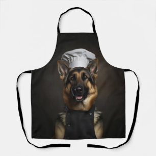 Duitse herder hond chef schort