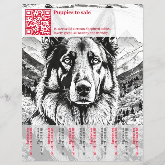 Duitse herder hond flyer (Voorkant)