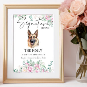 Duitse herder hond handtekening Drink teken Poster