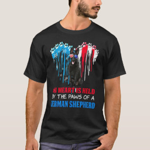 Duitse Herder Hond Hart 4th van Juli Hond USA Fla T-shirt