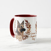 Duitse herder hond herfst krans mok (Voorkant links)