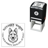 Duitse herder hond hoofd naam retour adres  zelfinktende stempel (In situ)