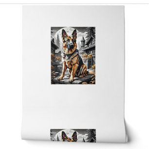 Duitse Herder Hond Hoofd Portret Hondenliefhebber Behang