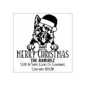 Duitse herder hond kerst retour adres 	rubberstempel (Afrduk)