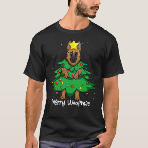 Duitse Herder Hond Kerstboom K9 Paw Paw Paw T-shirt