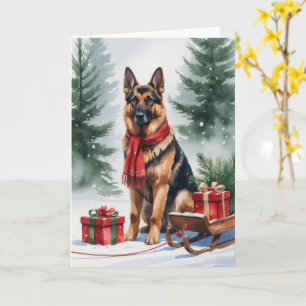 Duitse Herder Hond Kerstgroet Kaart