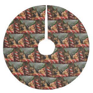 Duitse herder hond Kerstmis Feestelijk Kerstboom Rok