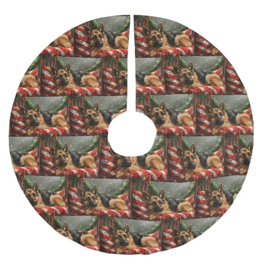 Duitse herder hond Kerstmis Feestelijk Kerstboom Rok (Voorkant)