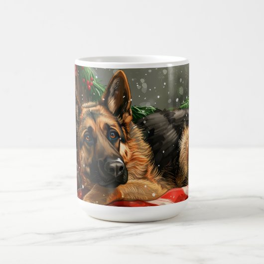 Duitse herder hond Kerstmis Feestelijk Koffiemok (Center)