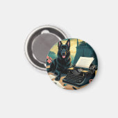 Duitse Herder Hond meneer vintage Magneet (Voorkant / Achterkant)