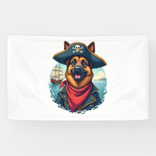 Duitse herder hond piraat spandoek