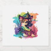 Duitse herder hond piraat sparkling wijnetiket (Enkel label)