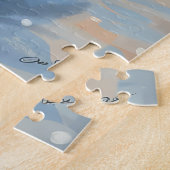 Duitse herder hond rijden motorfiets kerst legpuzzel (Zijkant)