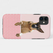 Duitse herder hond roze polka stippen Case-Mate iPhone case (Achterkant (horizontaal))