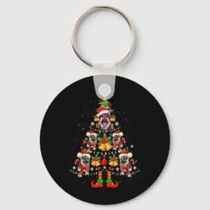 Duitse Herder Hond Santa Hoed Kerstboom Kerstmis Sleutelhanger