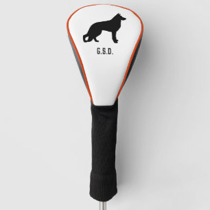 Duitse herder hond silhouet aangepaste Initialen Golfheadcover