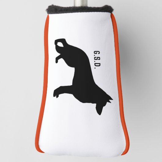Duitse herder hond silhouet aangepaste Initialen Golfheadcover (Draai 90)