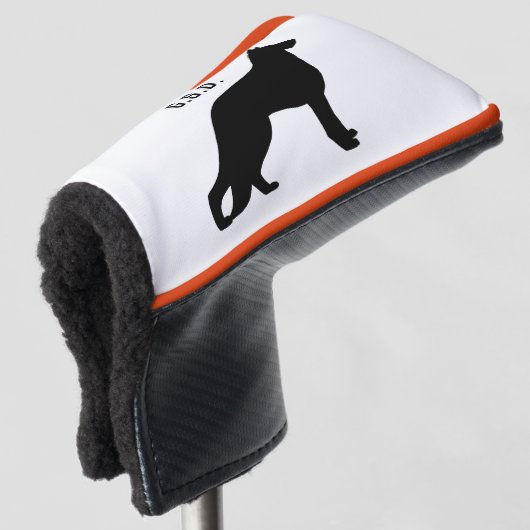 Duitse herder hond silhouet aangepaste Initialen Golfheadcover (3/4 voorkant)