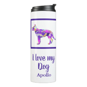 Duitse herder hond silhouet paarsPY & B Thermosbeker
