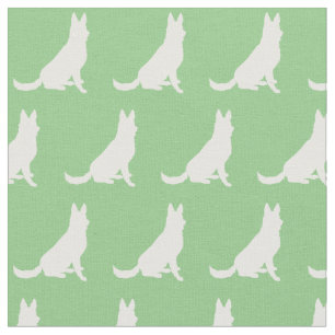 Duitse Herder Hond Silhouette Pet Sage Green Stof