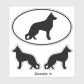 Duitse herder hond silhouetten vinyl Sticker set (Vel)