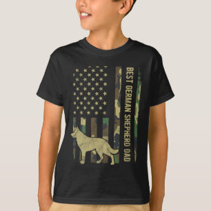 Duitse herder hond vader camouflage Amerikaanse vl T-shirt