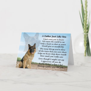 Duitse Herder hond vader gedicht Kaart