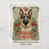 Duitse Herder Hond Vintage Kerstmis Kaart (Voorkant / Achterkant)