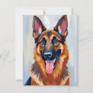 Duitse Herder Hond Waterverf Huisdier Bedankkaart