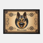 Duitse Herder Hond Welkom Surrealist Steampunk Deurmat (Voorkant)
