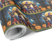 Duitse Herder Honden Pompoen Halloween Grappig Cadeaupapier (Rol Hoek)
