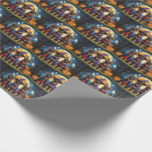 Duitse Herder Honden Pompoen Halloween Grappig Cadeaupapier (Hoek)