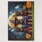 Duitse Herder Honden Pompoen Halloween Grappig Legpuzzel (Verticaal)