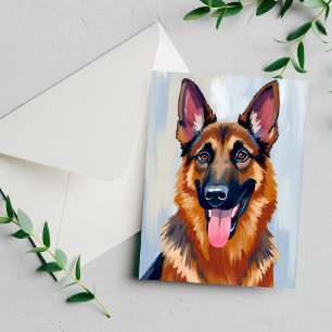 Duitse Herder   Honden Watercolor Pet Kaart