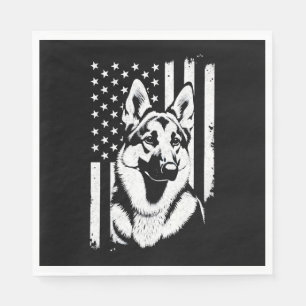 Duitse Herder Hondenliefhebber Amerikaanse vlag Servet