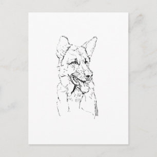 Duitse Herder, Illustratie van de Hond Gepersonali Briefkaart