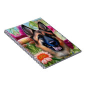 Duitse herder in de tuin notitieboek (Rechterzijde)