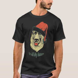 Duitse Herder In Een Kerstman Hoed Voor Hond  Vint T-shirt