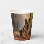 Duitse herder in herfst laat Herfst inspireren Papieren Bekers (Achterkant)